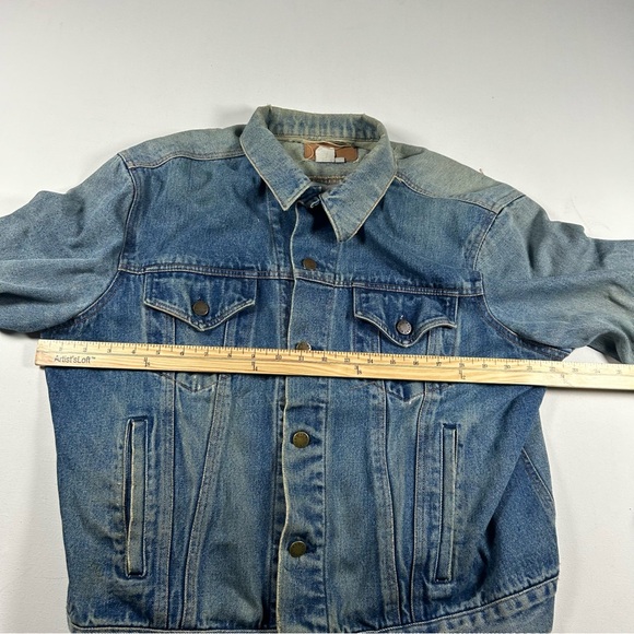 Vintage Lucky Star Denim Trucker Jacket Mens Large Distressed Grunge Rock 90s - Picture 6 of 9